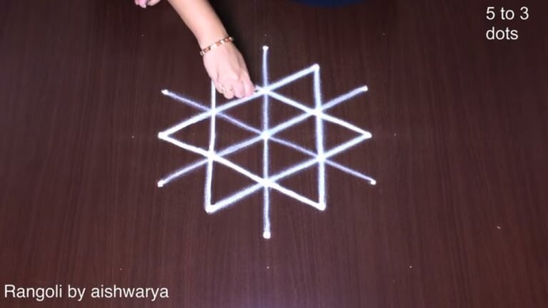 5-to-3 dot entrance rangoli
