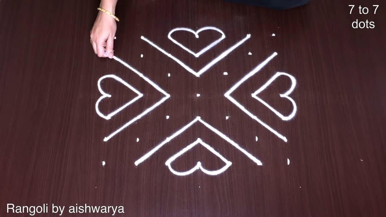 Rangoli Muggulu Simple 7 Into 7