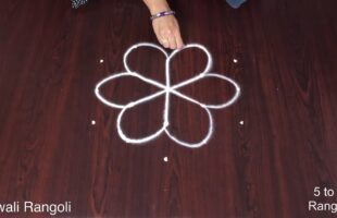 Rangoli Muggulu With 5 Dots