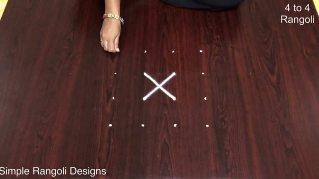 Rangoli Patterns With 4×4 Dots