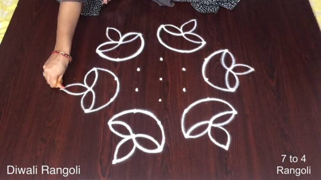 tipkyanchi rangoli for Deepavali