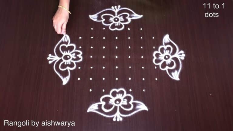 rangoli very simple 11 dots 8654