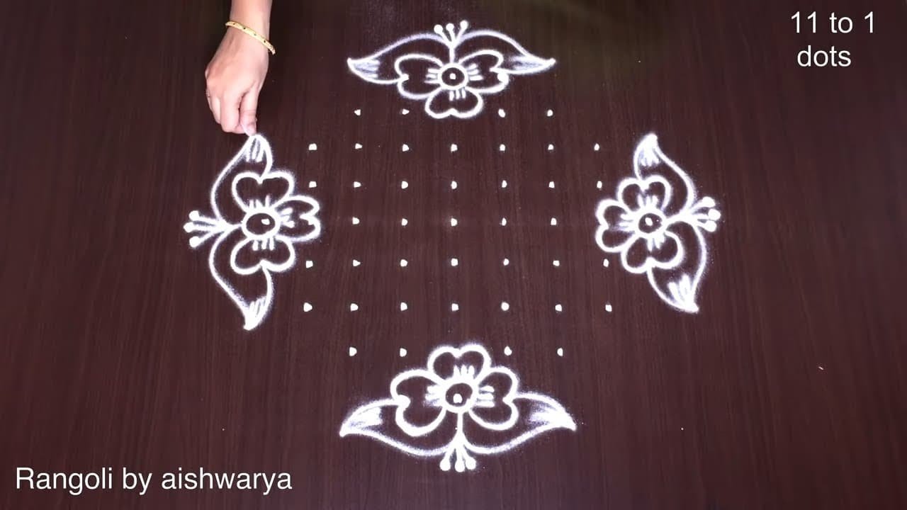 Rangoli Very Simple 11 Dots