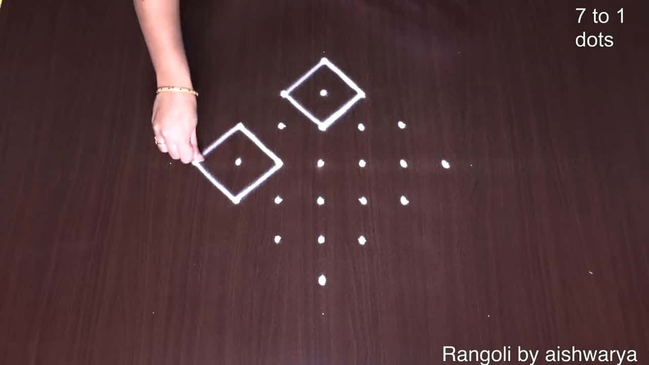 Rangoli With Four Geometrical Shapes