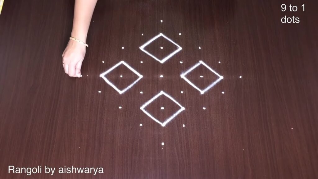 rangoli with geometrical shapes