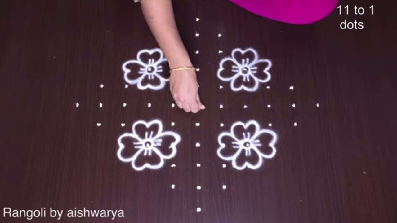 Roju Vari Suluvaina Muggulu 11 Dots