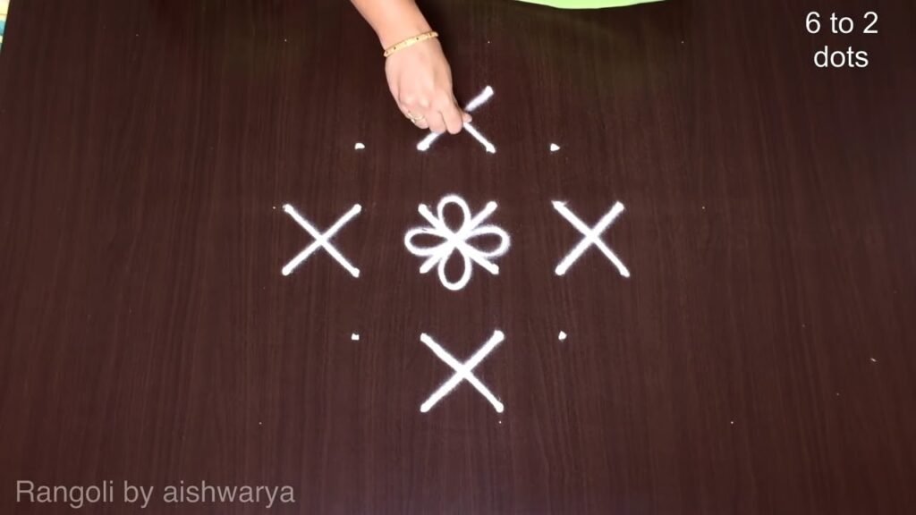 6×2×2 dots village kolam