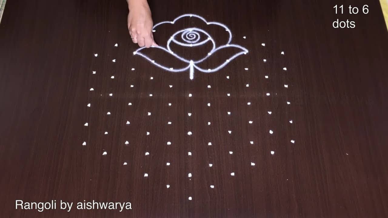 Rose Flowers Kolam Design