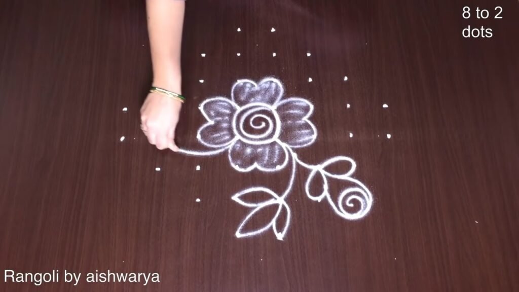 8×2×2 dots rose rangoli