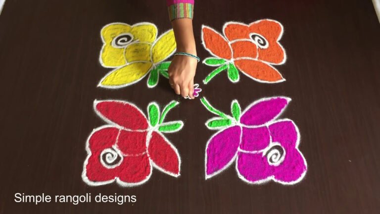 Rose Rangoli Designs 8-8 Dots