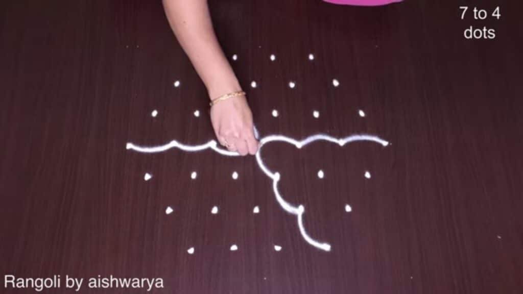 7×4 dots sangu kolam
