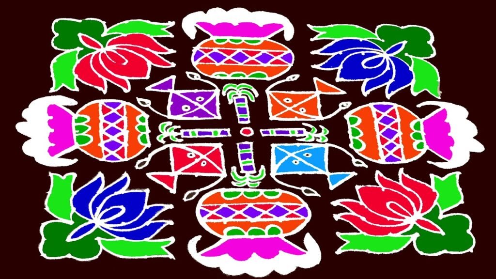 colourful Bhogi kundala muggulu for Sankranthi
