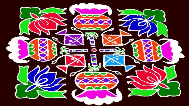 colourful Bhogi kundala muggulu for Sankranthi
