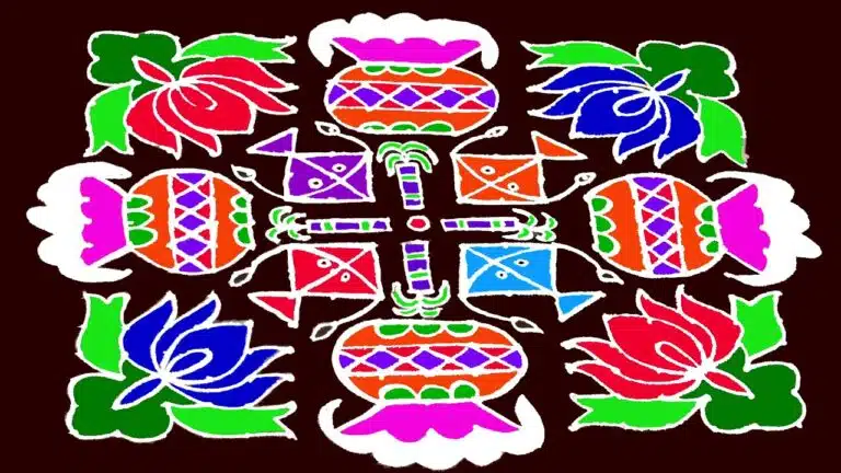 colourful Bhogi kundala muggulu for Sankranthi