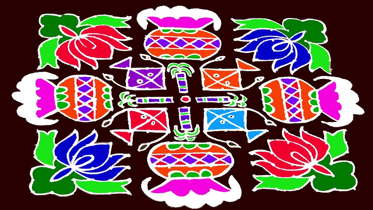 Sankranthi Bhogi Kundala Colours Muggulu