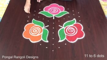 Sankranthi Muggulu Designs With Colours