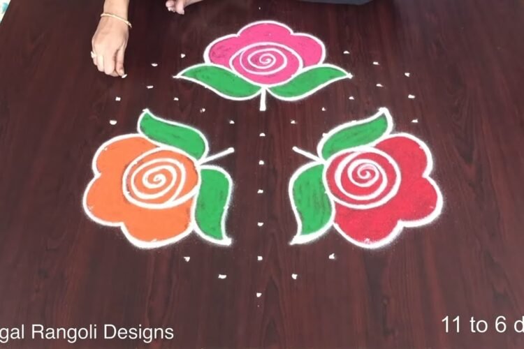 Sankranthi Muggulu Designs With Colours