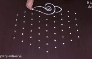 Shanku Lotus Kolam Patterns