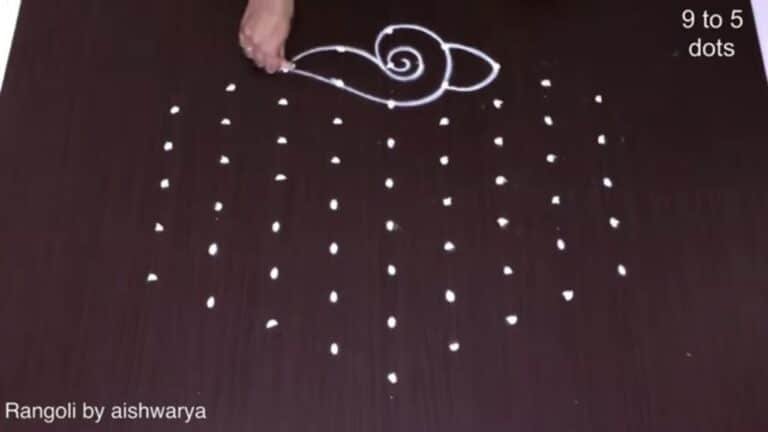 conch lotus kolam
