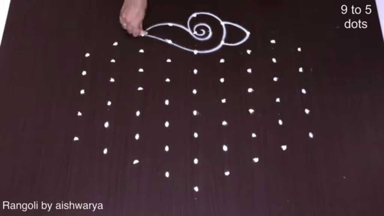 Shanku Lotus Kolam Patterns