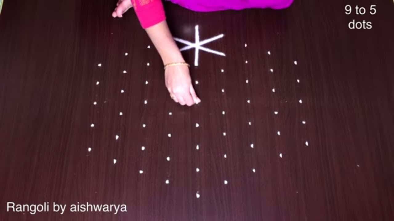 Shanku Rose Flower Kolam