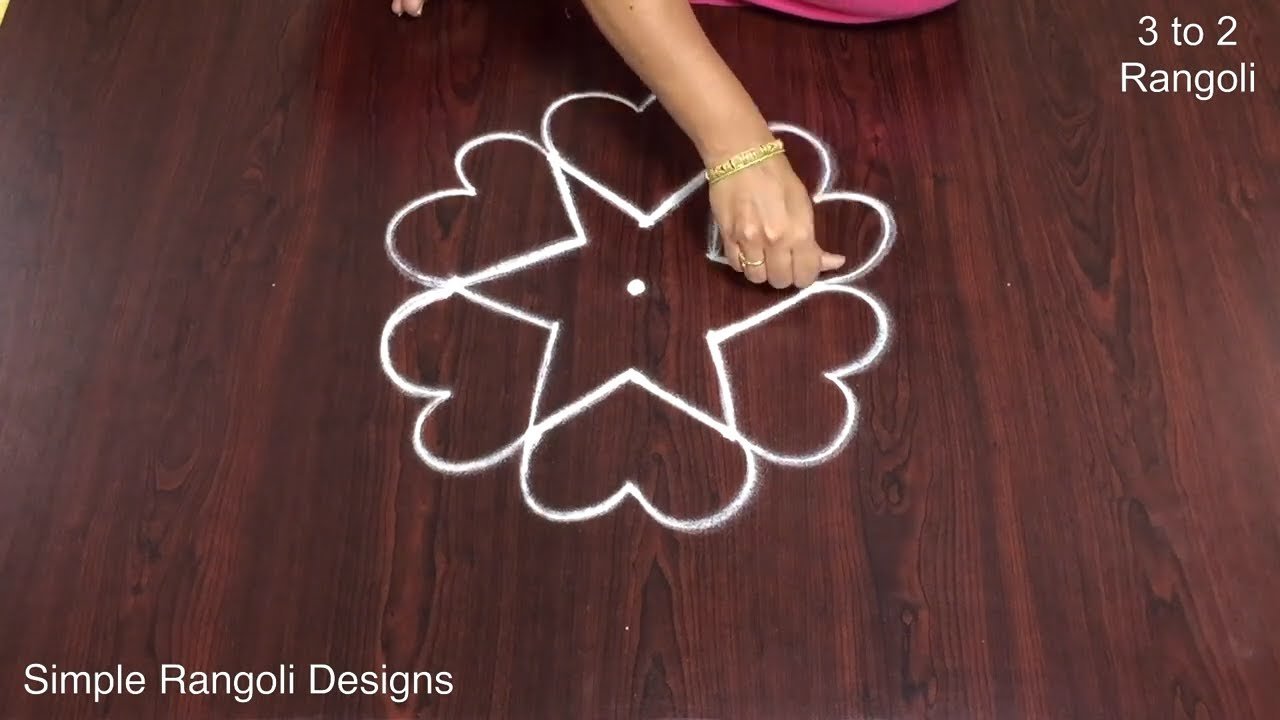 Side Border Rangoli Designs with dots