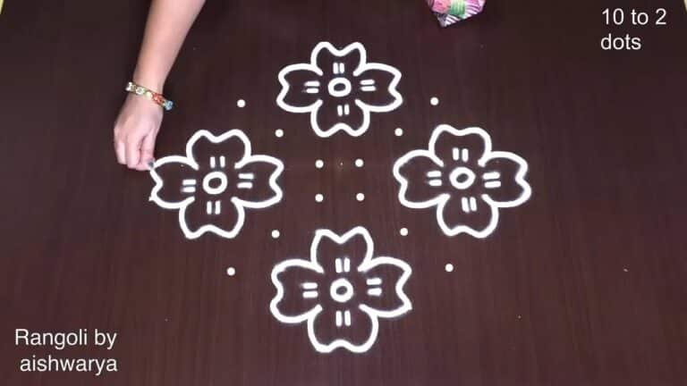 10×2 dots rangoli