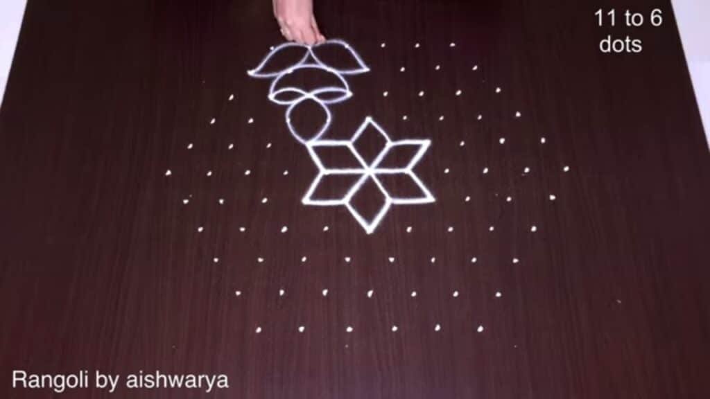 11×6 dots diya kolam