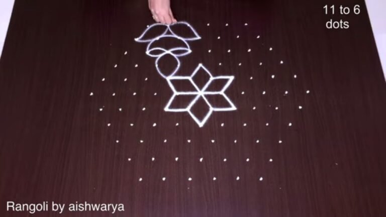 11×6 dots diya kolam