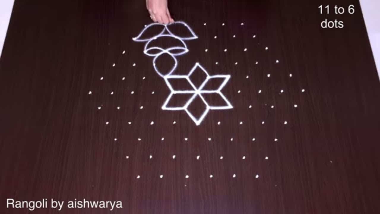 Simple 11 6 Diya Kolam