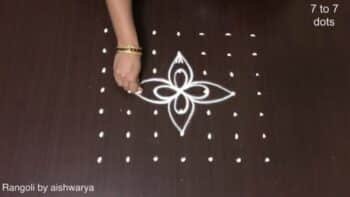 Simple 4 Diya Kolam Beautiful