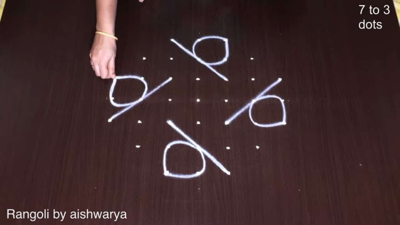 Simple and Creative Flower Rangoli