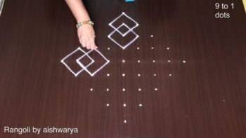 Simple Beginners Muggulu Diamond Shape