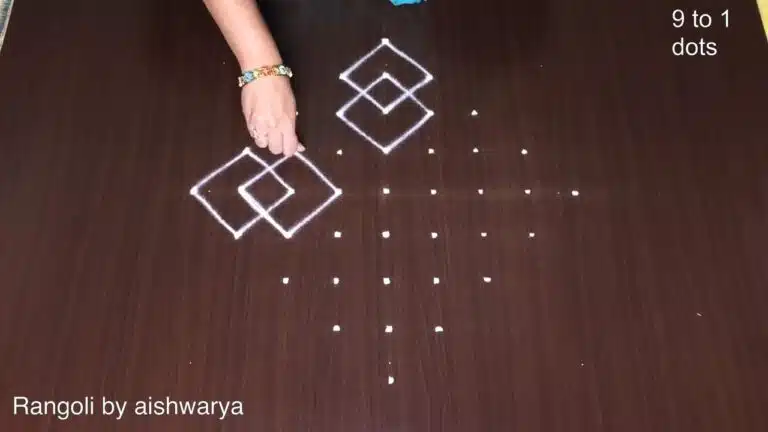 diamond-shape muggulu for beginners