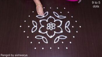 Simple Big Flower Kolam Muggulu