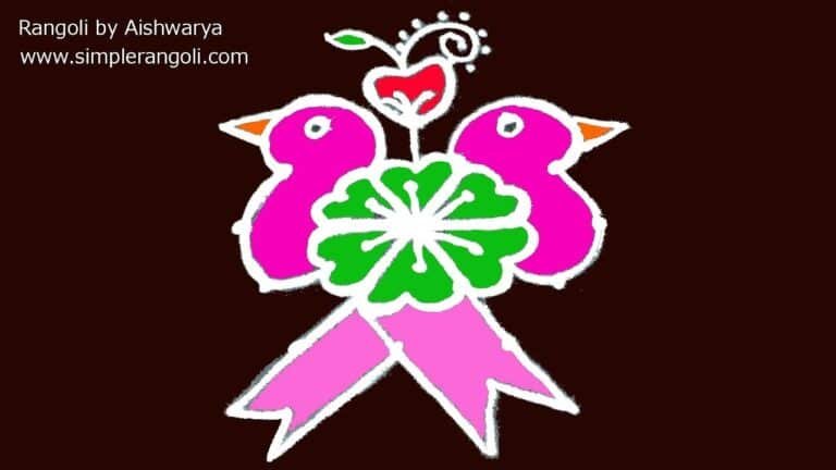 5×3 dots birds rangoli