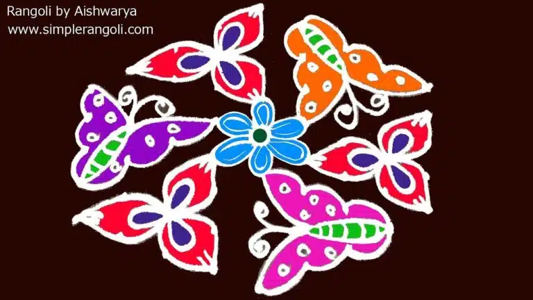 colourful butterfly kolam