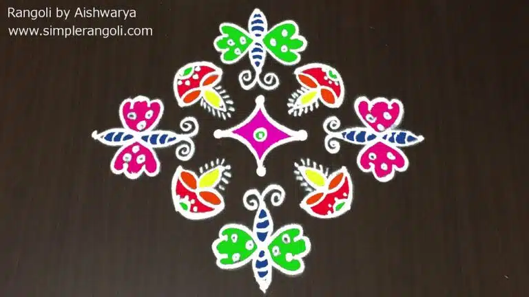 9-to-1 dot butterfly kolam