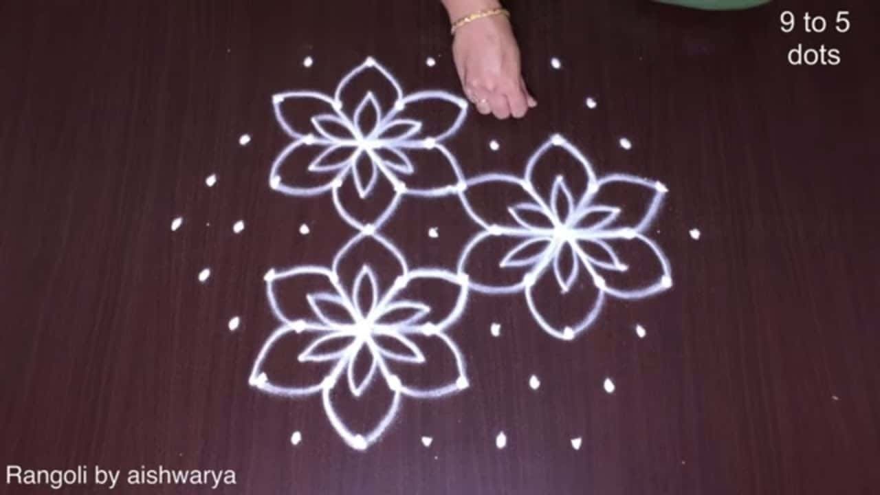 Simple Cute Flower Rangoli Designs