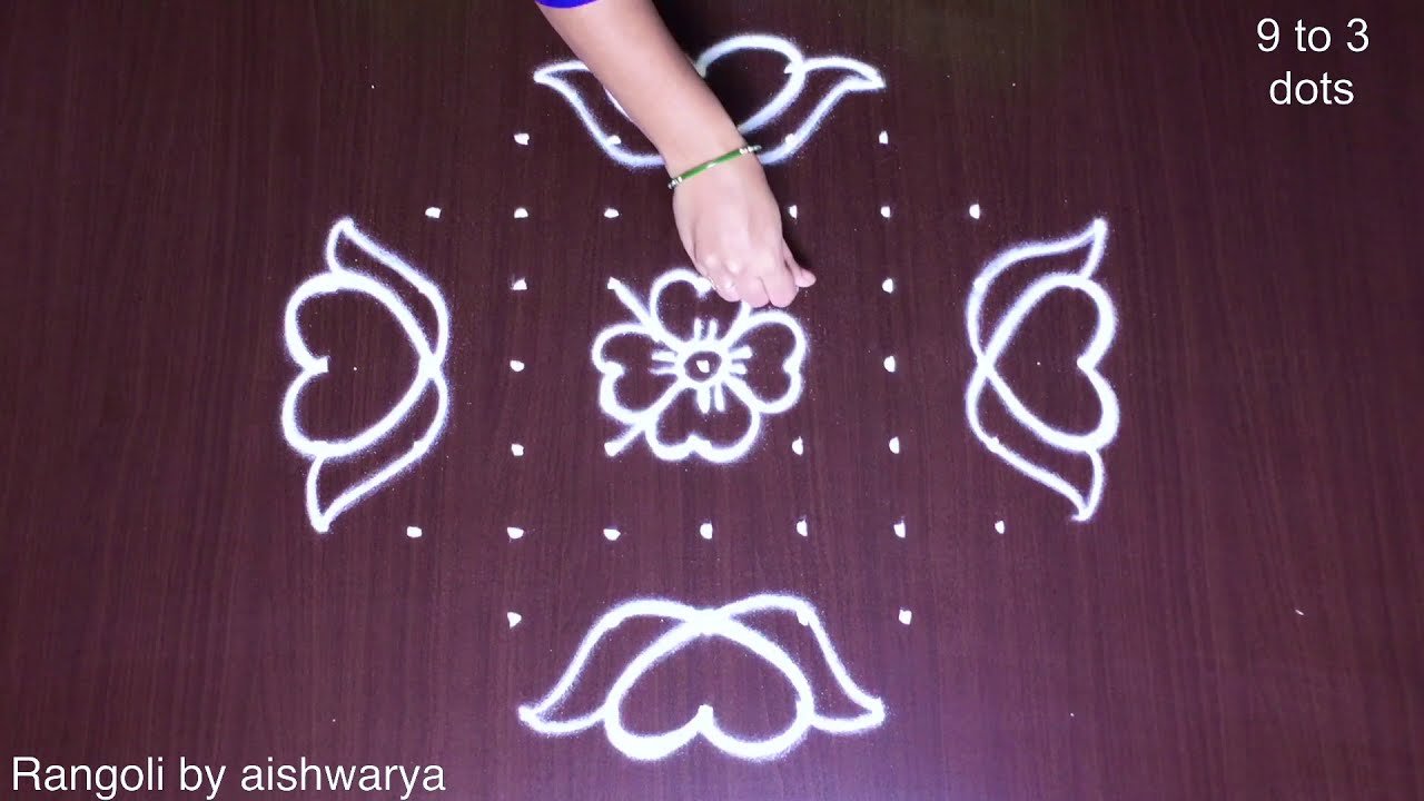 Simple Daily Purpose Muggulu 9x3x3