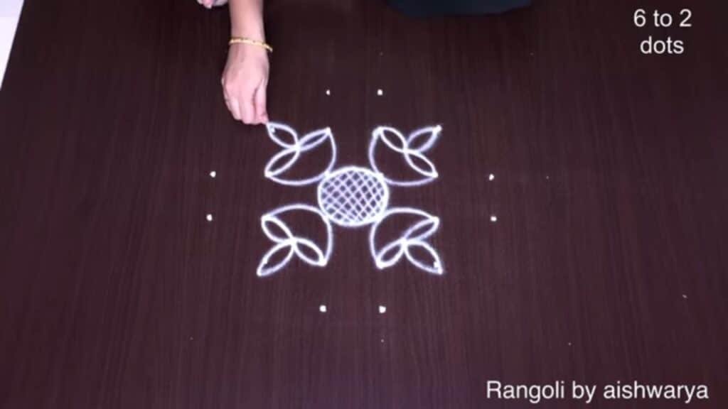 6×2×2 dots deepam kolam