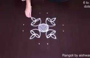 Simple Deepam Dots 6x2x2 Straight Kolam