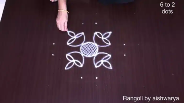 6×2×2 dots deepam kolam