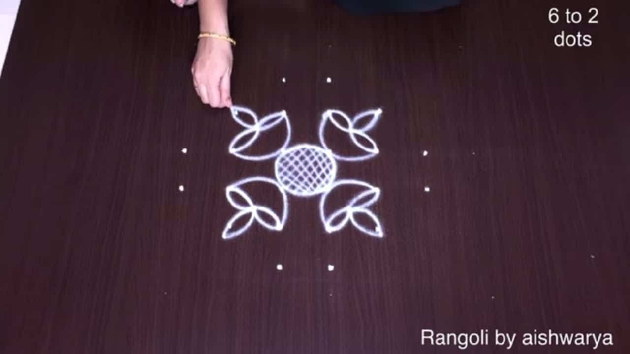 Simple Deepam Dots 6x2x2 Straight Kolam