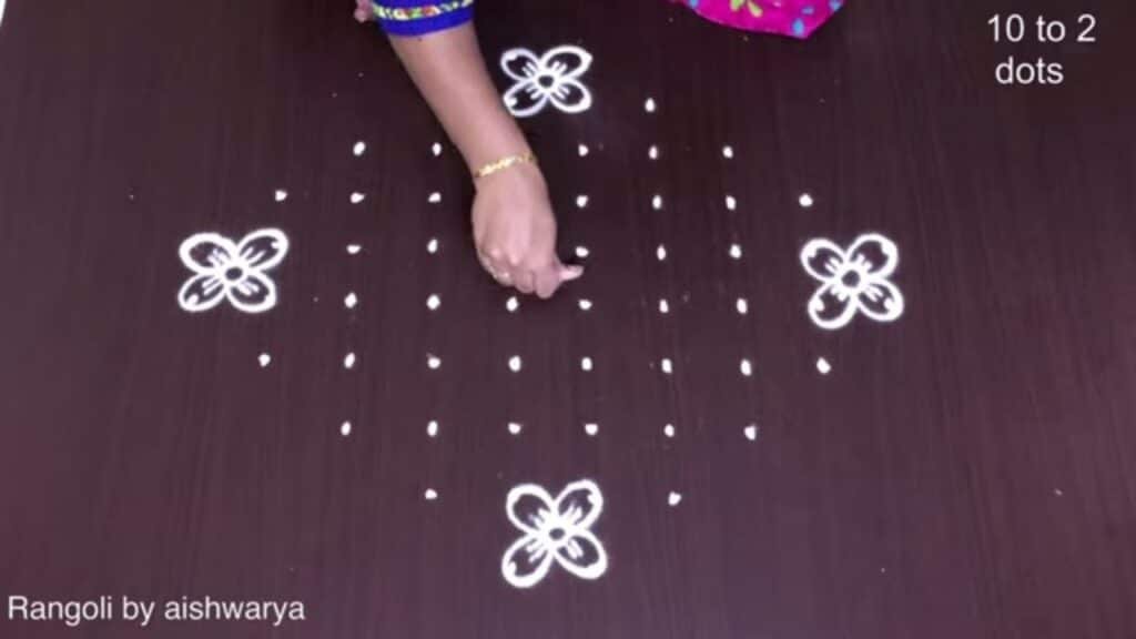 10-to-2 dot Diwali kolam