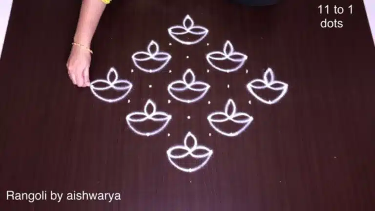 Simple Easy Rangoli For drawn at home doorstep