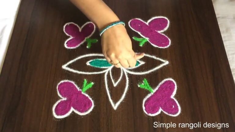 flower rangoli for beginners