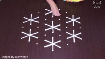 Simple Hand Rangoli Designs 9 Dots