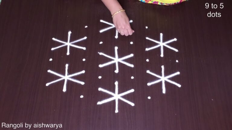 9 dots hand rangoli