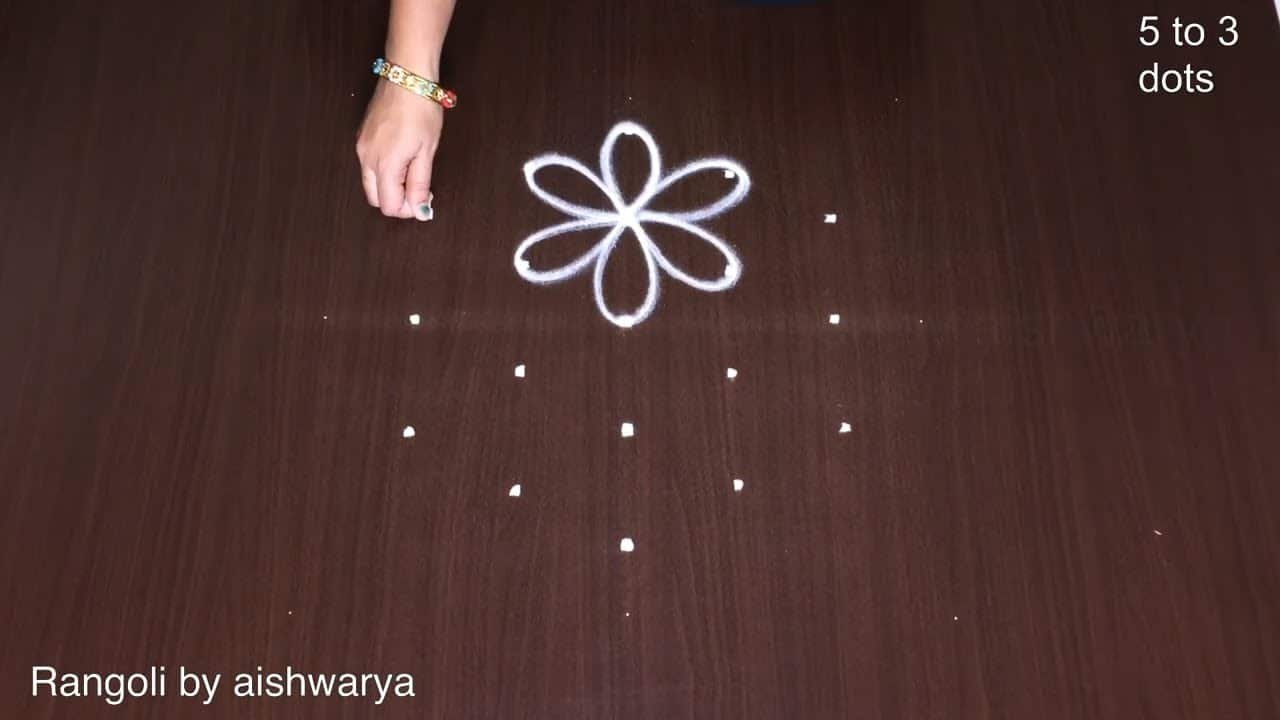 Simple Kolam Designs With 5 Dots